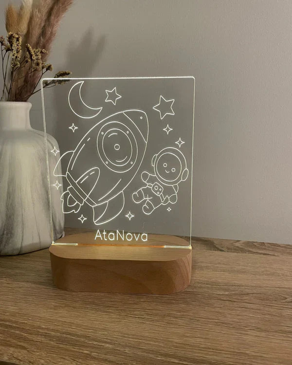 Cadeau Fille — Lampe Licorne, Lampe Lune et Plus avec Prénom