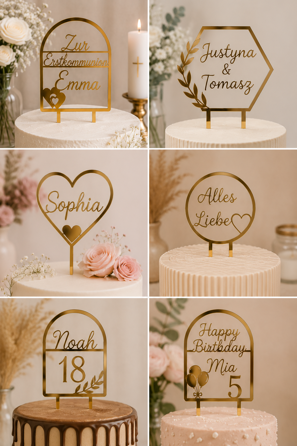 Cake topper personnalisé — Prénom & Âge