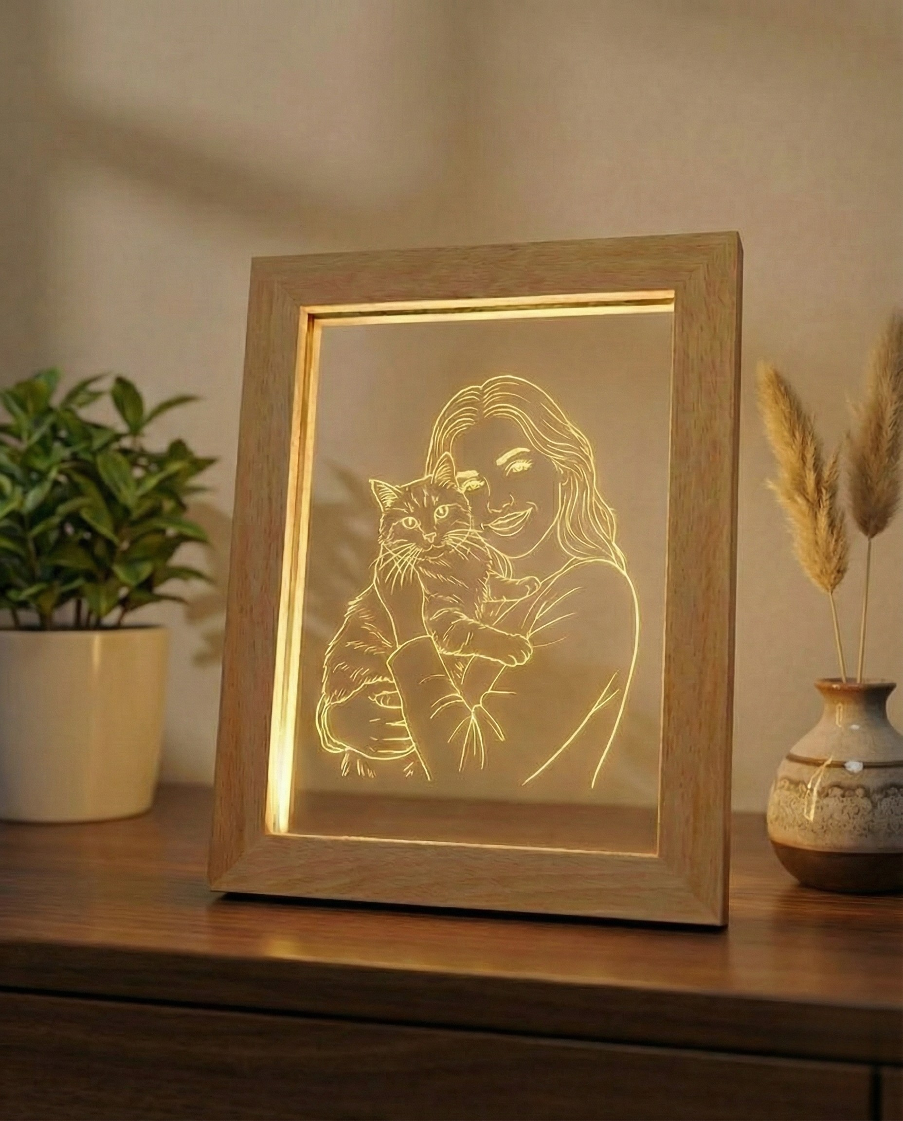 StoryFrame™ — Framed Line Art Lamp