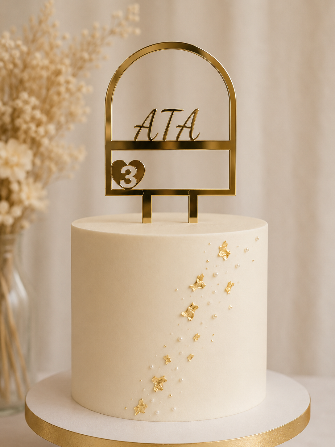Personalisierter Hochzeits Cake Topper — Holz, weiss oder Gold Acryl