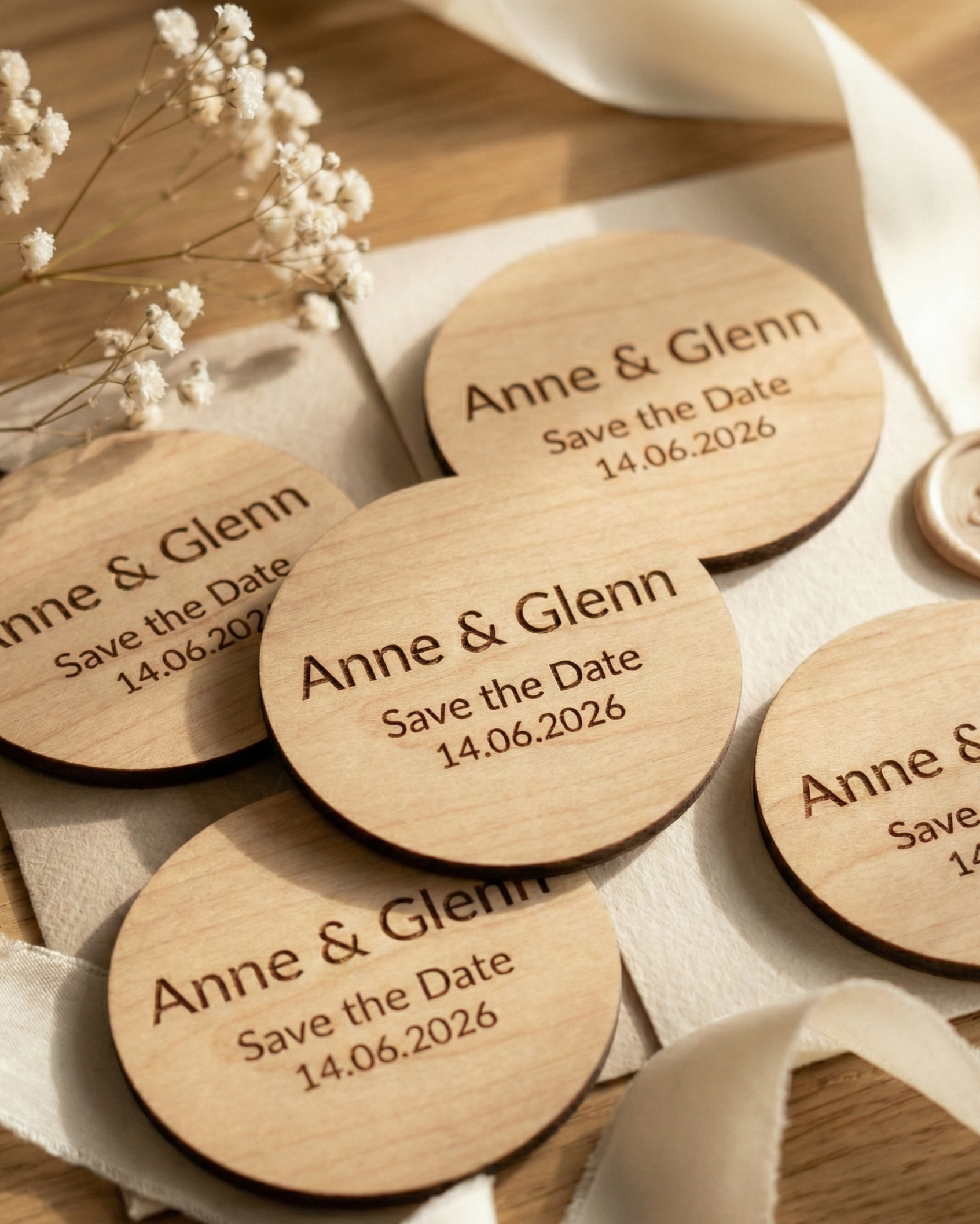 Personalisierte Save-the-Date-Magneten — Hochzeitsgeschenk
