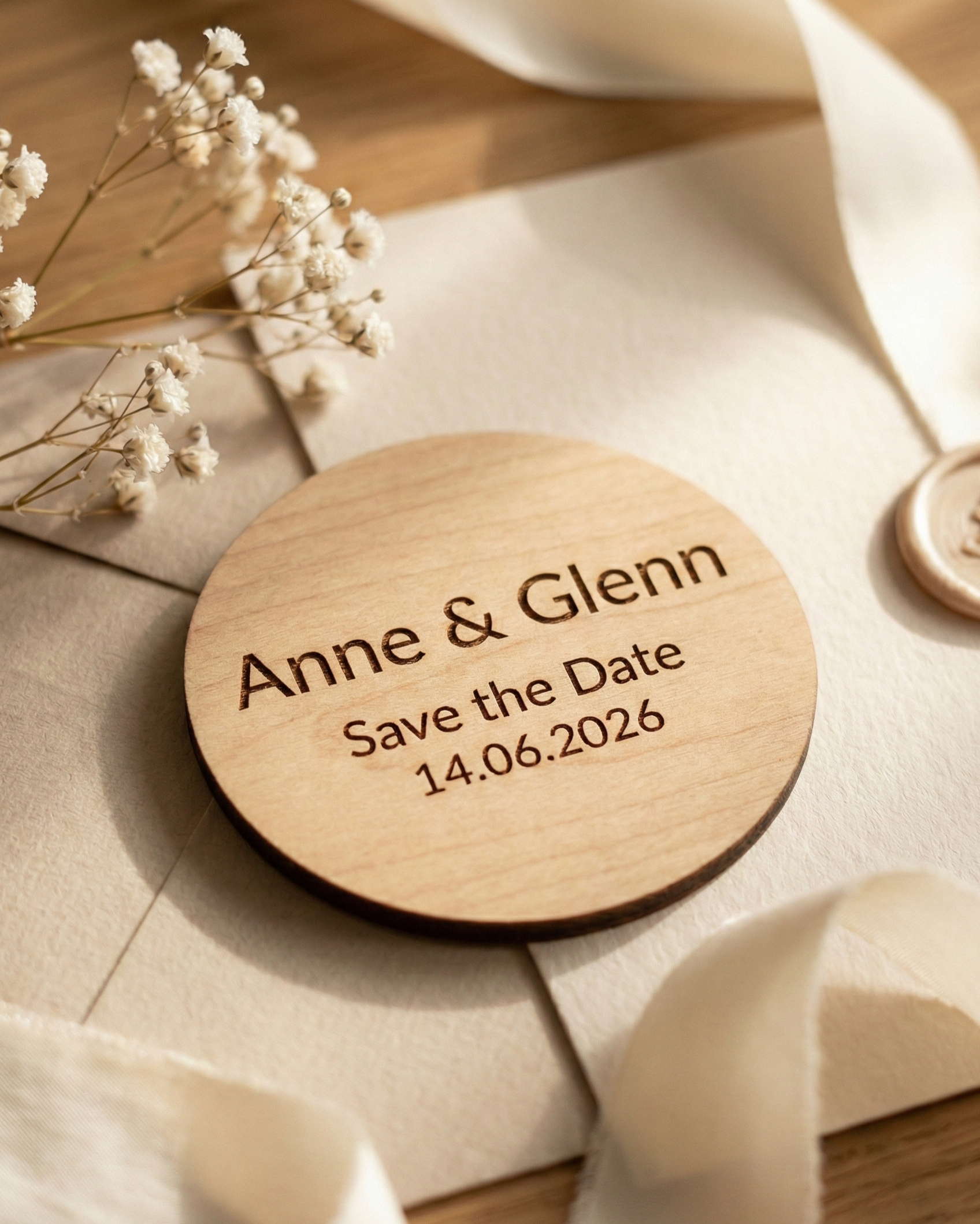 Personalisierte Save-the-Date-Magneten — Hochzeitsgeschenk